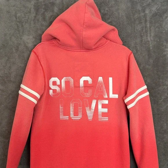 Hollister Y2K Hoodie Women L Pink Ombré SoCal Surf Fleece Preppy Coastal - Picture 7 of 11